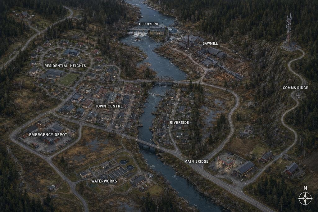 Rönnfors — a Scandinavian town during a violent storm